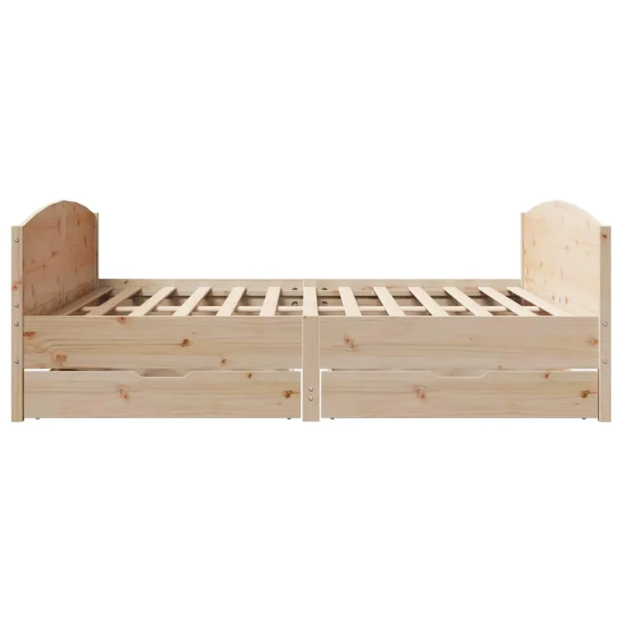 Cadre de lit sans matelas 180x200 cm bois massif de pin - 7