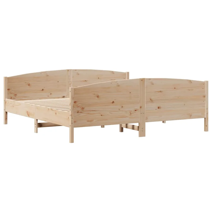 Cadre de lit sans matelas 180x200 cm bois massif de pin - 8