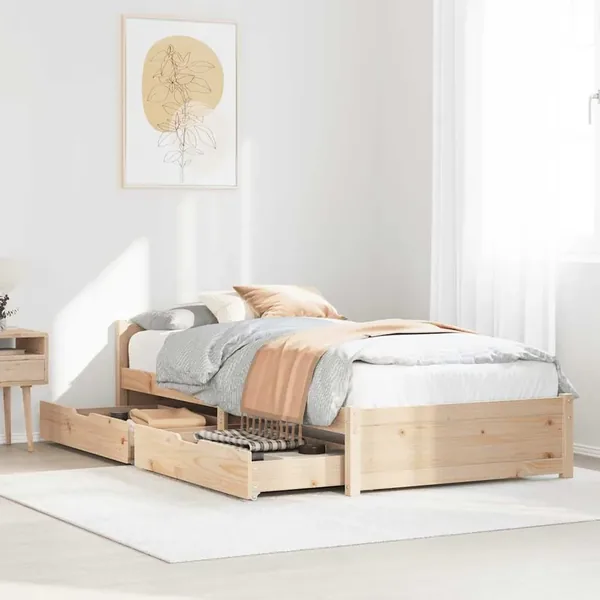 Cadre de lit sans matelas 90x200 cm bois de pin massif