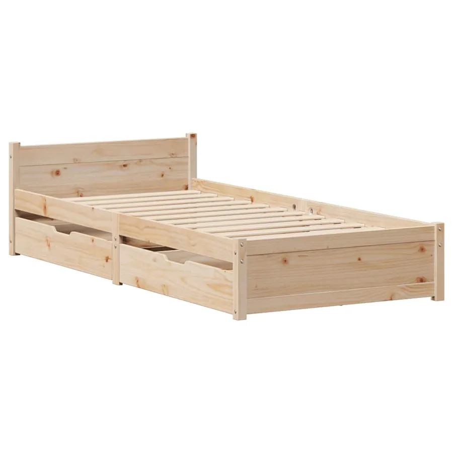 Cadre de lit sans matelas 90x200 cm bois de pin massif - 3