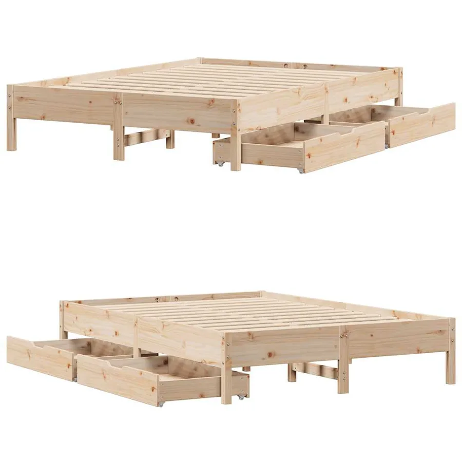 Cadre de lit sans matelas 120x200 cm bois de pin massif - 9