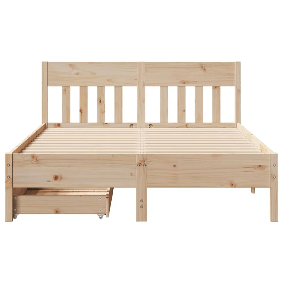 Cadre de lit sans matelas 160x200 cm bois massif de pin - 4