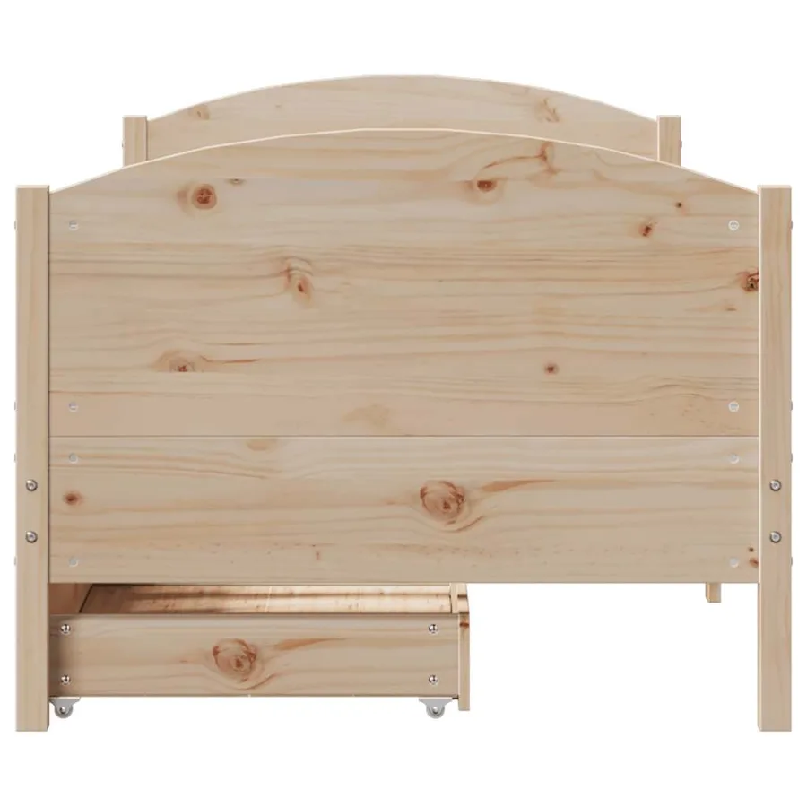 Cadre de lit sans matelas 100x200 cm bois massif de pin - 4