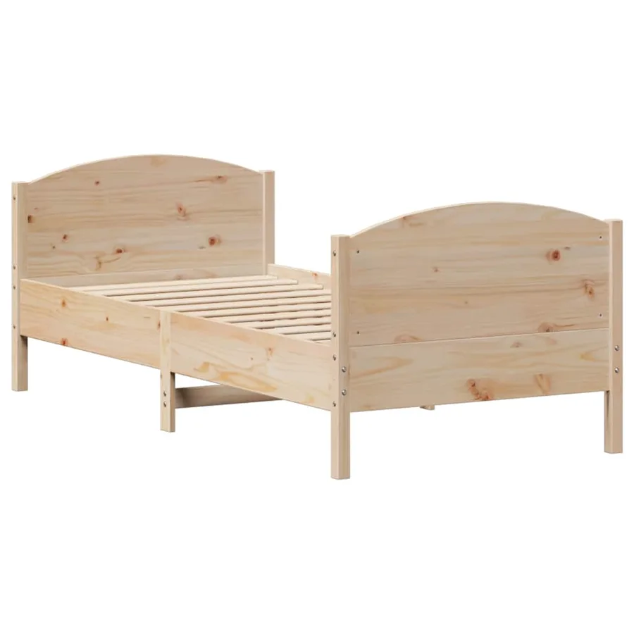 Cadre de lit sans matelas 100x200 cm bois massif de pin - 8