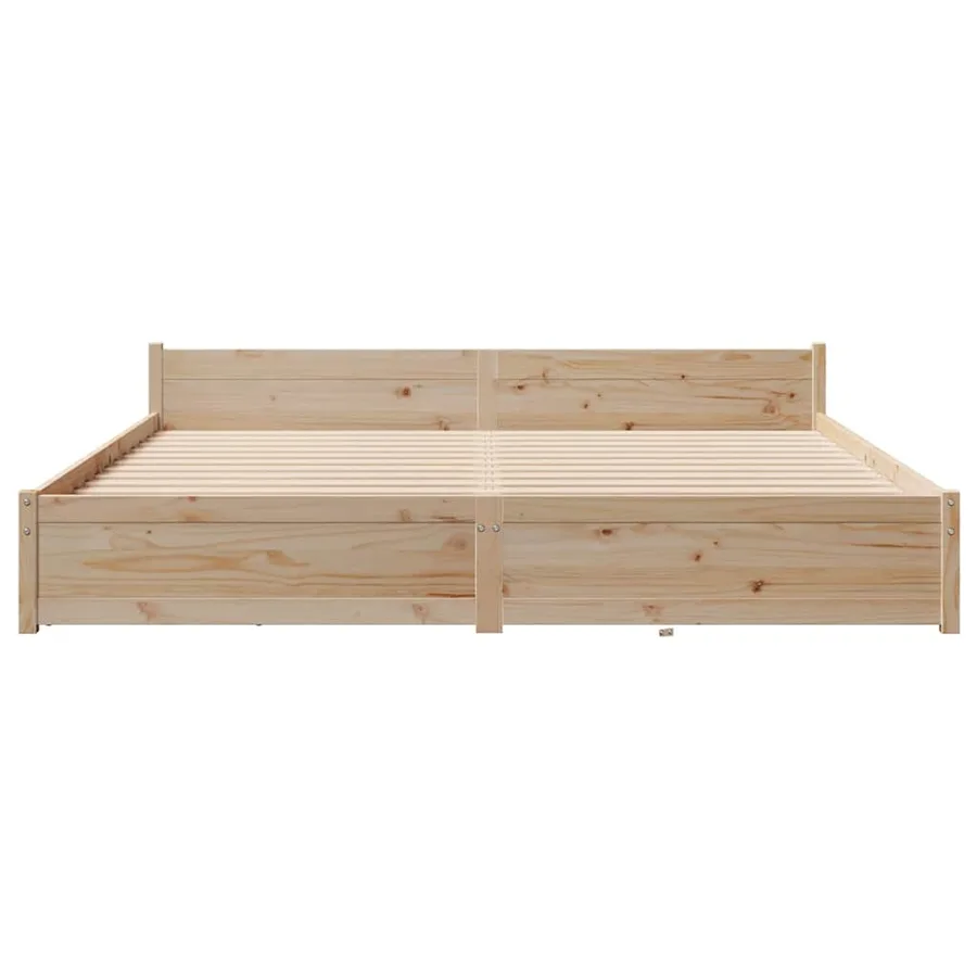 Cadre de lit sans matelas 200x200 cm bois massif de pin - 4