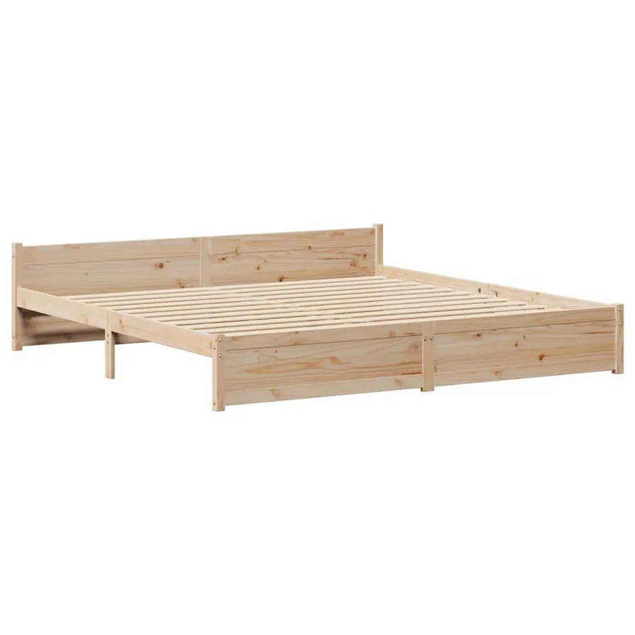 Cadre de lit sans matelas 200x200 cm bois massif de pin - 5