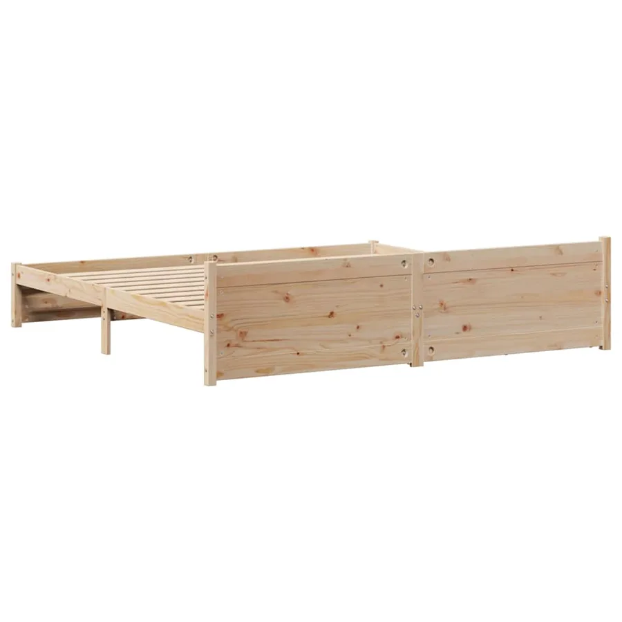Cadre de lit sans matelas 200x200 cm bois massif de pin - 8