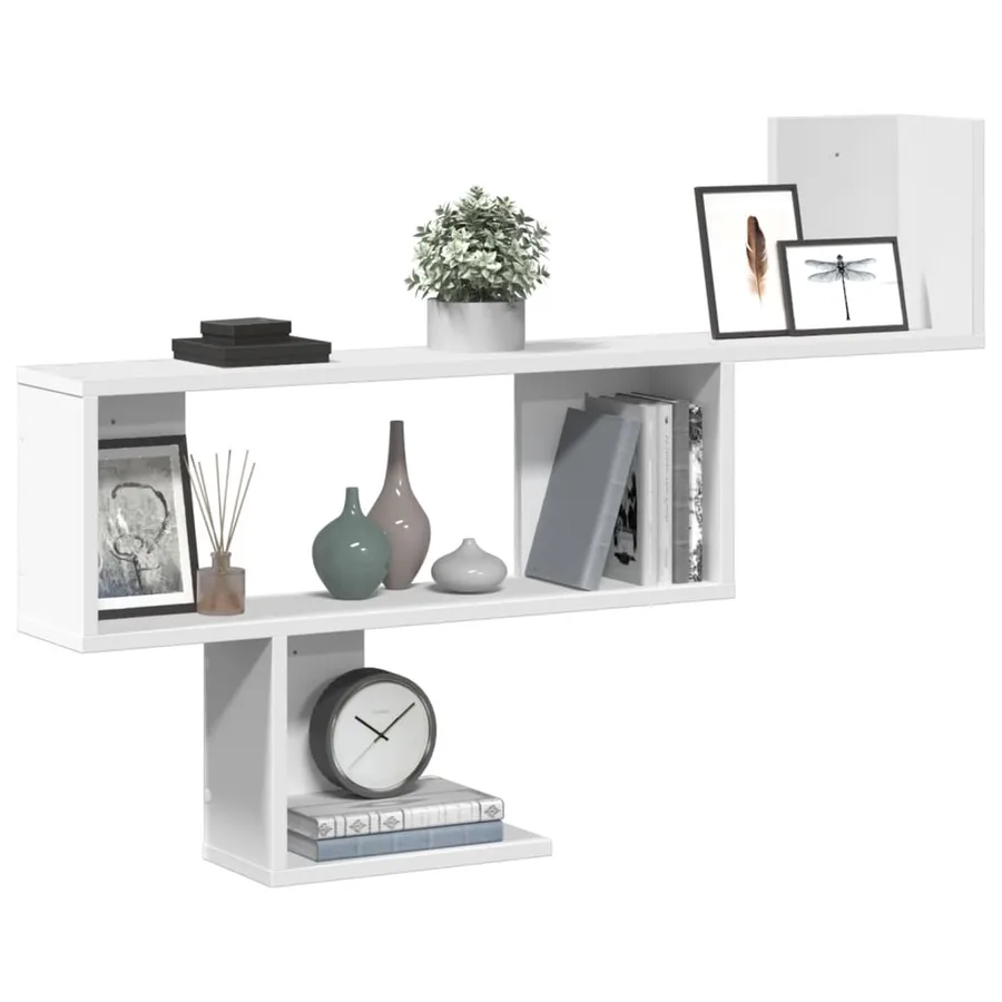 Étagère murale blanc 100x15x70 cm bois d'ingénierie - 3