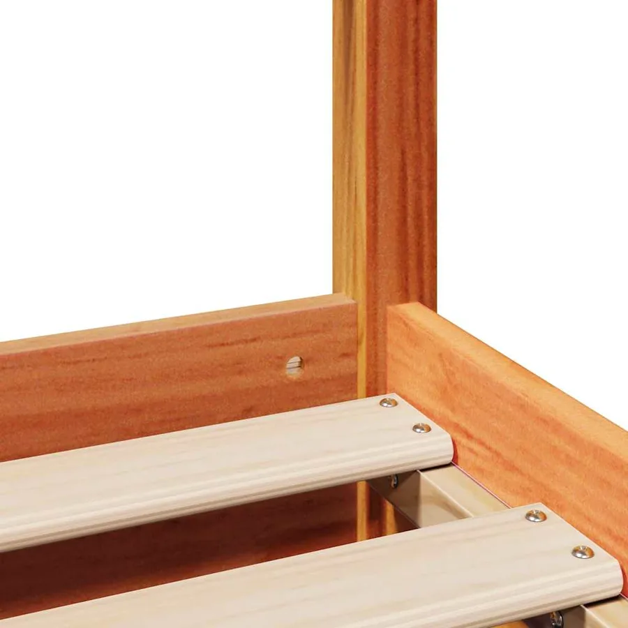 Cadre de lit sans matelas cire marron 200x200cm bois pin massif - 10
