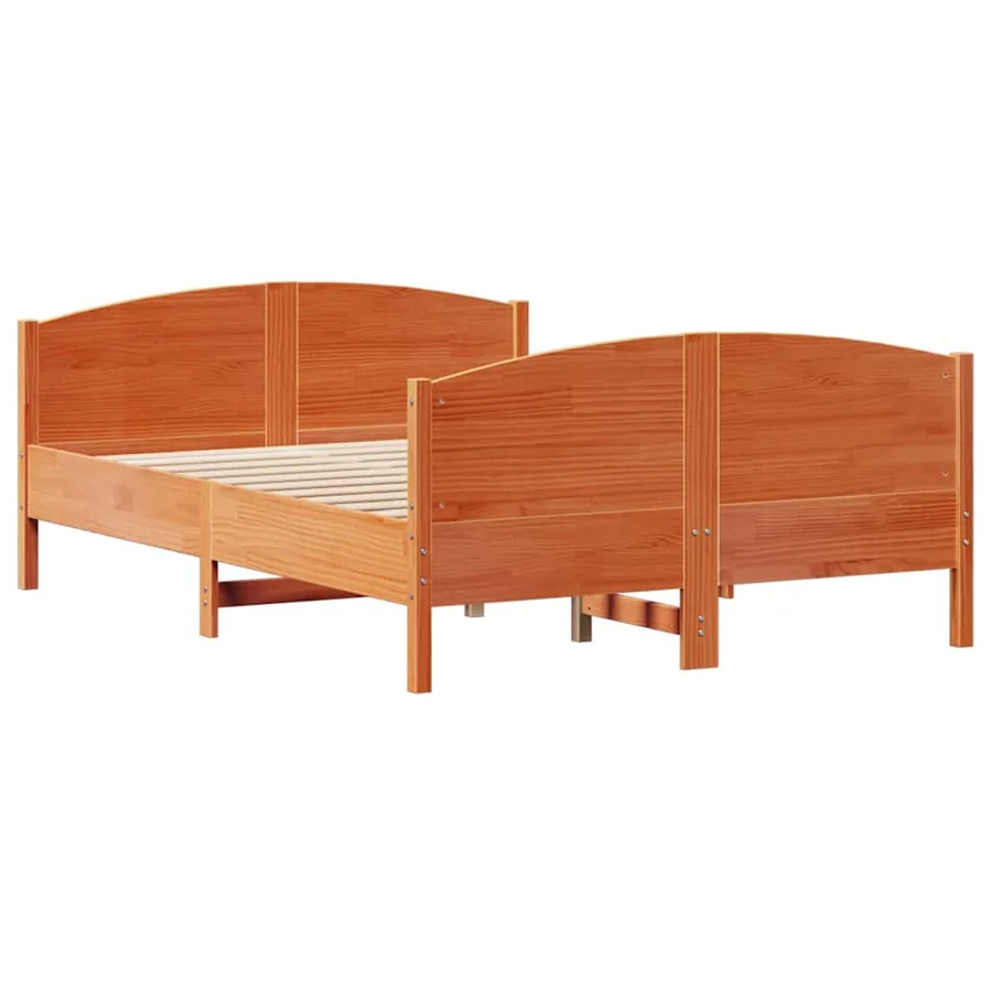 Cadre de lit sans matelas cire marron 120x200cm bois pin massif - 8