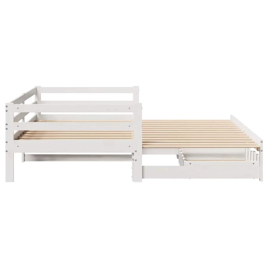 Lit de jour avec gigogne et tiroirs sans matelas blanc 90x190cm - 7