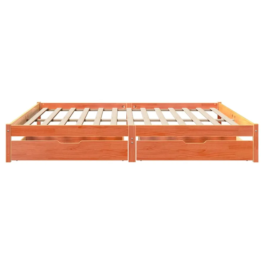 Cadre de lit sans matelas cire marron 180x200cm bois pin massif - 5