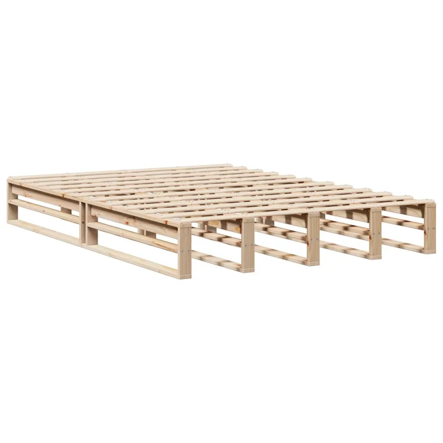 Cadre de lit sans matelas 150x200 cm bois de pin massif - 4