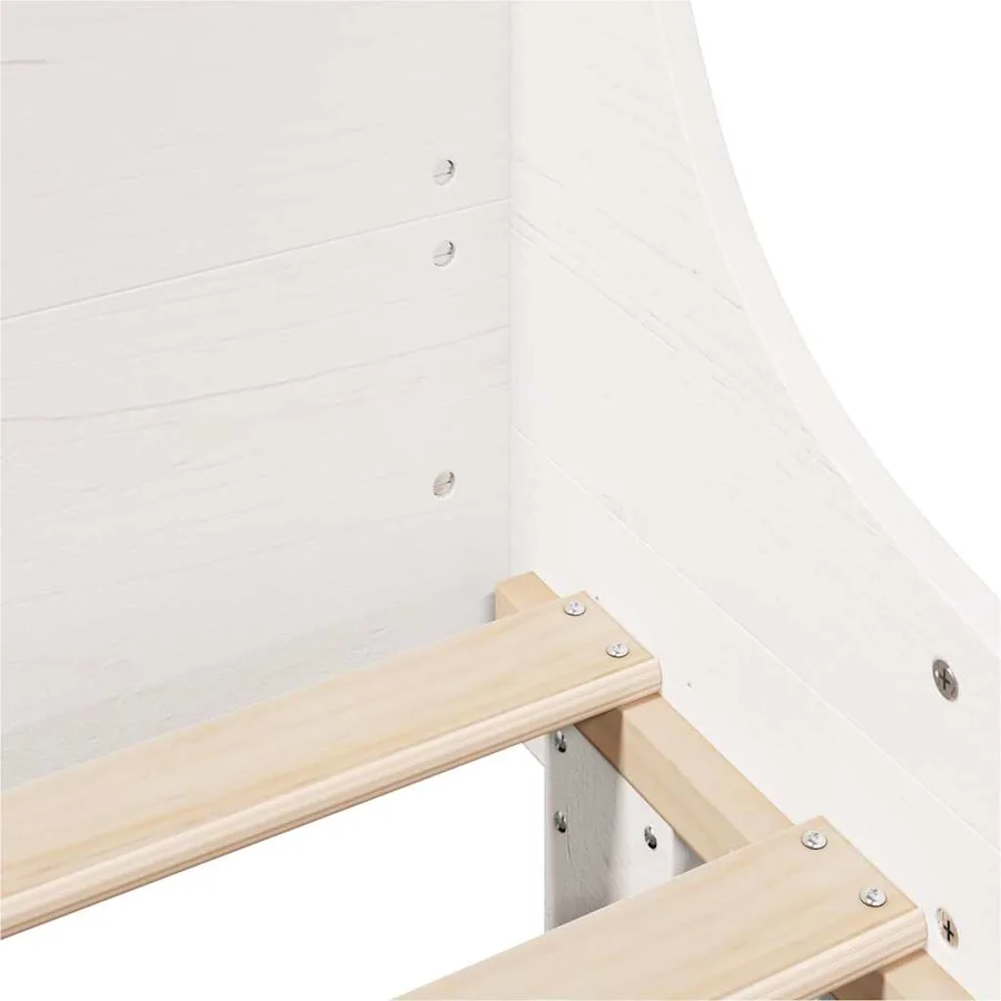 Cadre de lit sans matelas blanc 140x200 cm bois de pin massif - 7