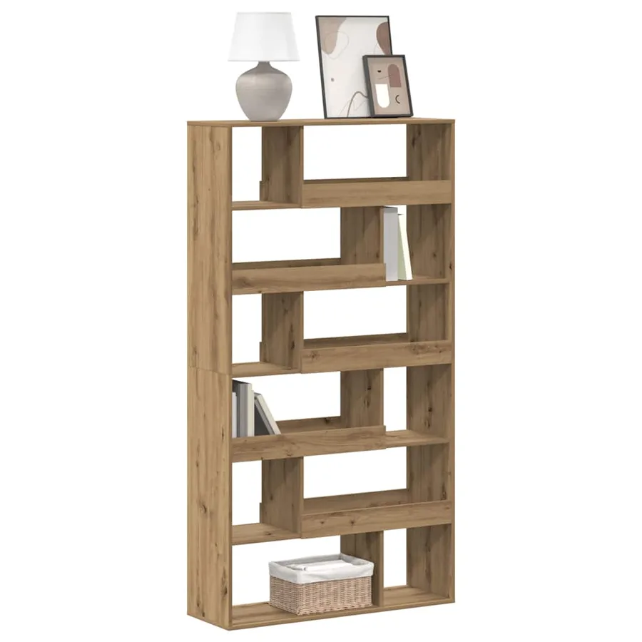 Bibliothèque chêne artisanal 100x33x187,5 cm bois d'ingénierie - 3