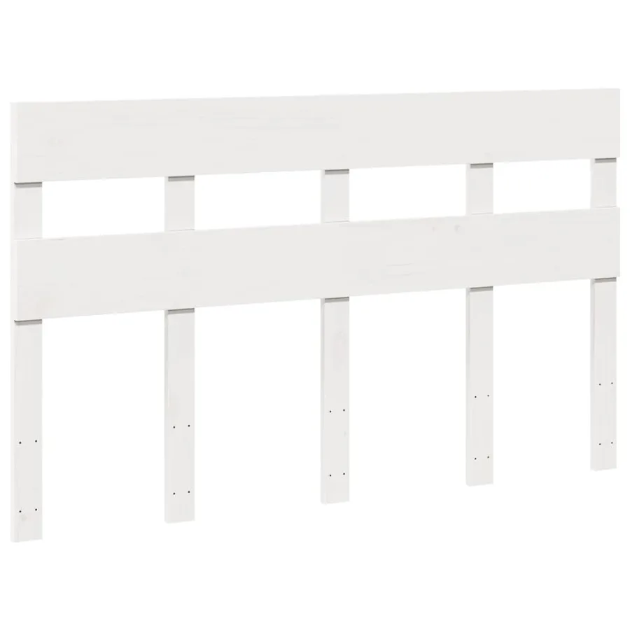 Cadre de lit sans matelas blanc 120x190 cm bois de pin massif - 5