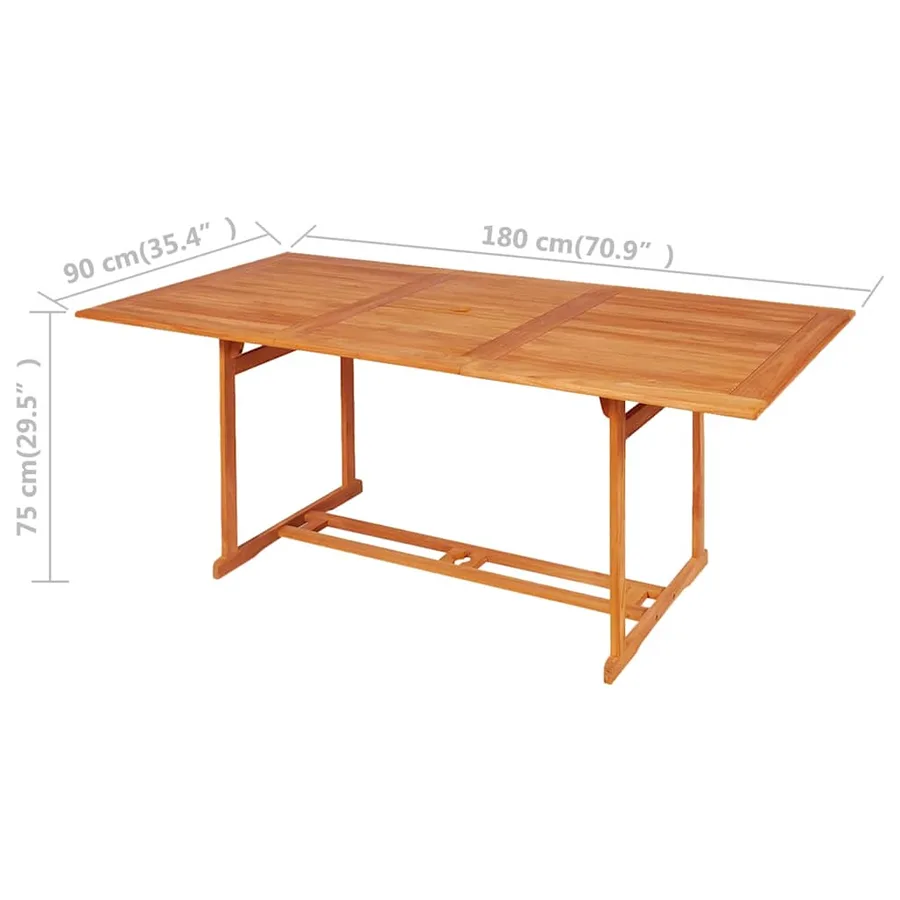 Ensemble à manger de jardin 7 pcs Bois de teck massif - 9