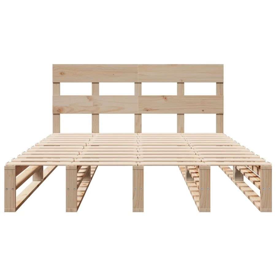 Cadre de lit sans matelas 135x190 cm bois de pin massif - 6