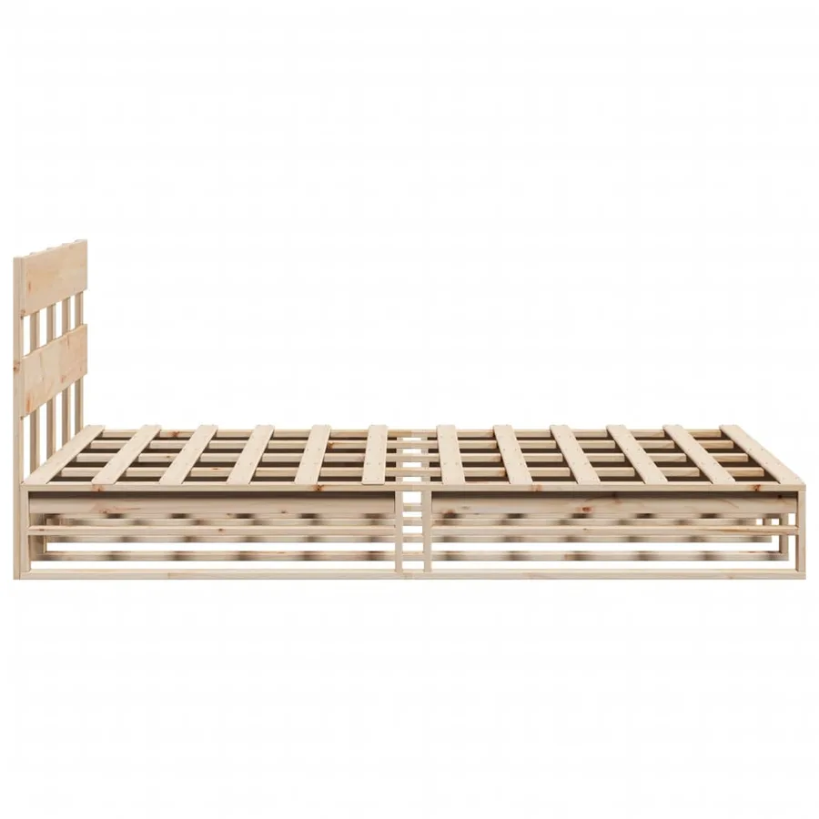 Cadre de lit sans matelas 135x190 cm bois de pin massif - 7