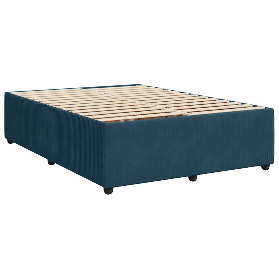 Sommier à lattes de lit et matelas Bleu foncé 140x190cm Velours - 8