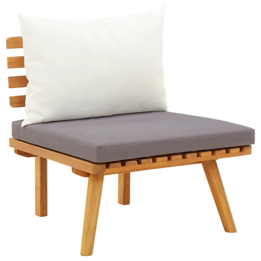 Salon de jardin 5 pcs avec coussins Bois d'acacia solide - 5