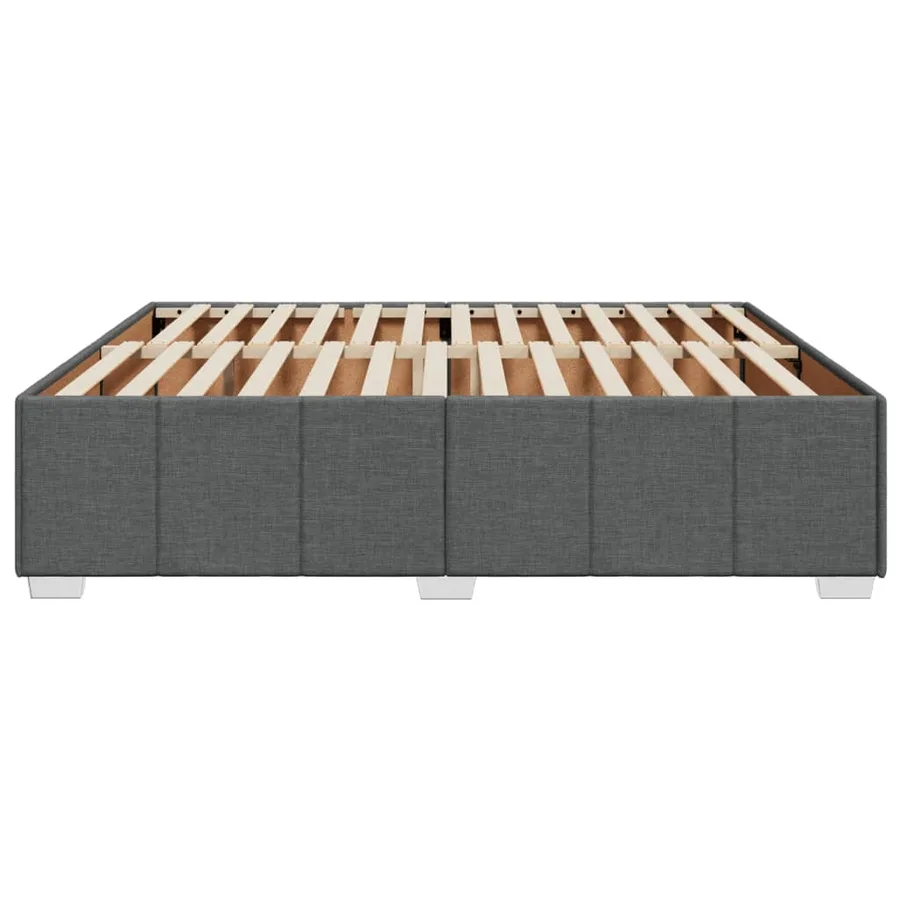 Cadre de lit sans matelas gris foncé 200x200 cm tissu - 5