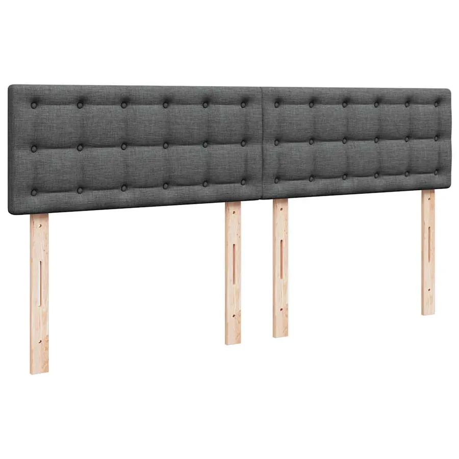 Sommier à lattes de lit avec matelas Gris foncé 200x200cm Tissu - 12