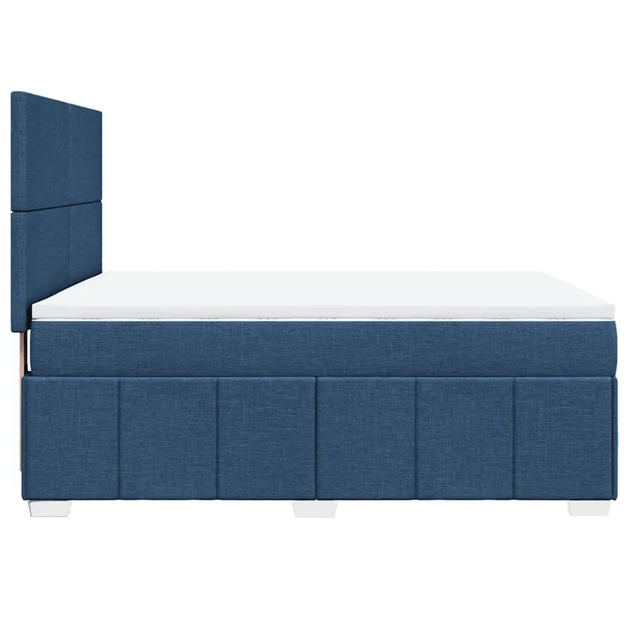 Sommier à lattes de lit avec matelas Bleu 140x190 cm Tissu - 7