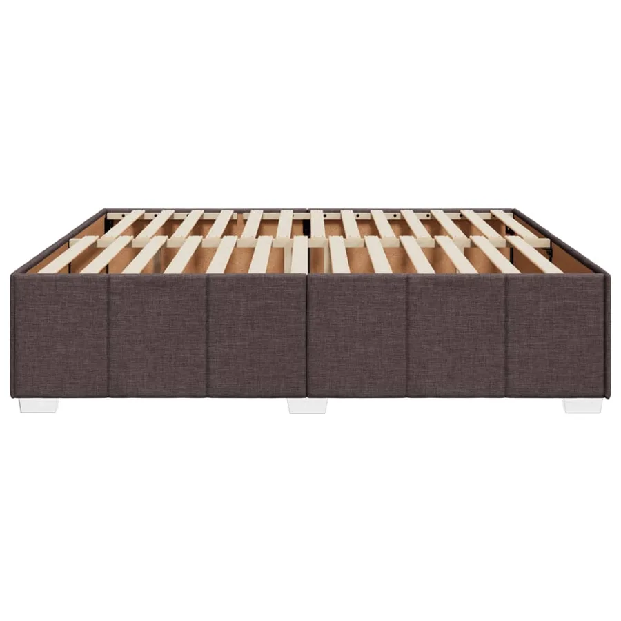 Cadre de lit sans matelas marron foncé 200x200 cm tissu - 5