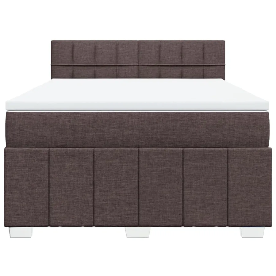 Sommier à lattes de lit avec matelas Marron foncé 140x200 cm - 6