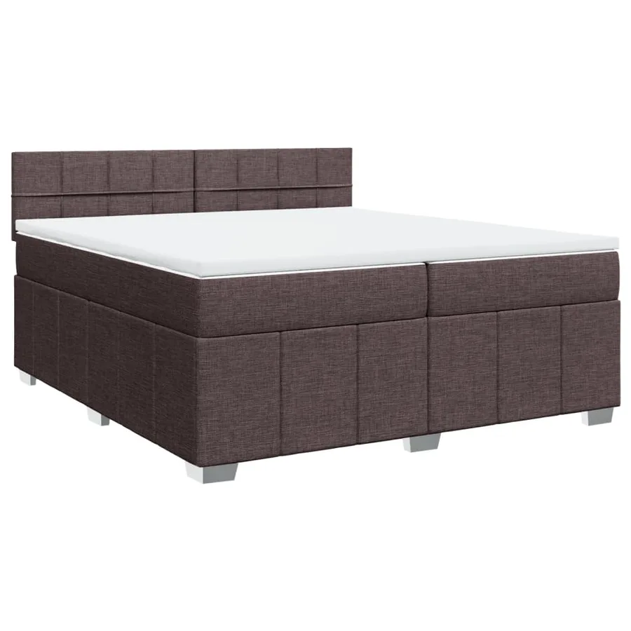 Sommier à lattes de lit avec matelas Marron foncé 200x200 cm - 2