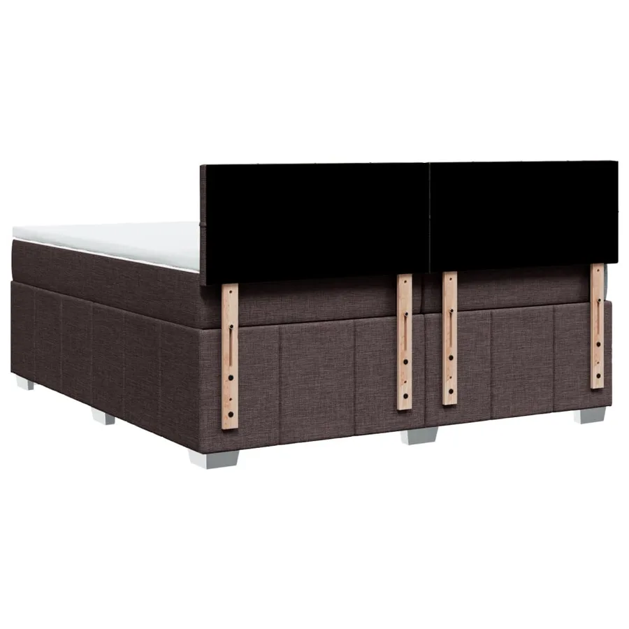 Sommier à lattes de lit avec matelas Marron foncé 200x200 cm - 6