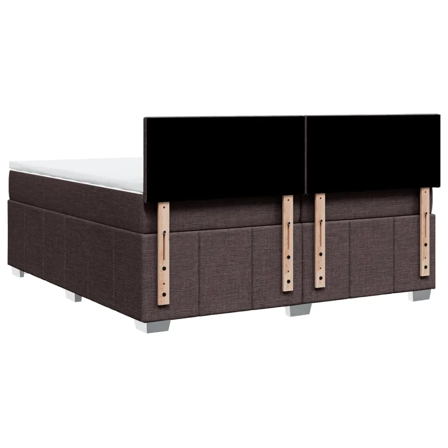 Sommier à lattes de lit avec matelas Marron foncé 200x200 cm - 8