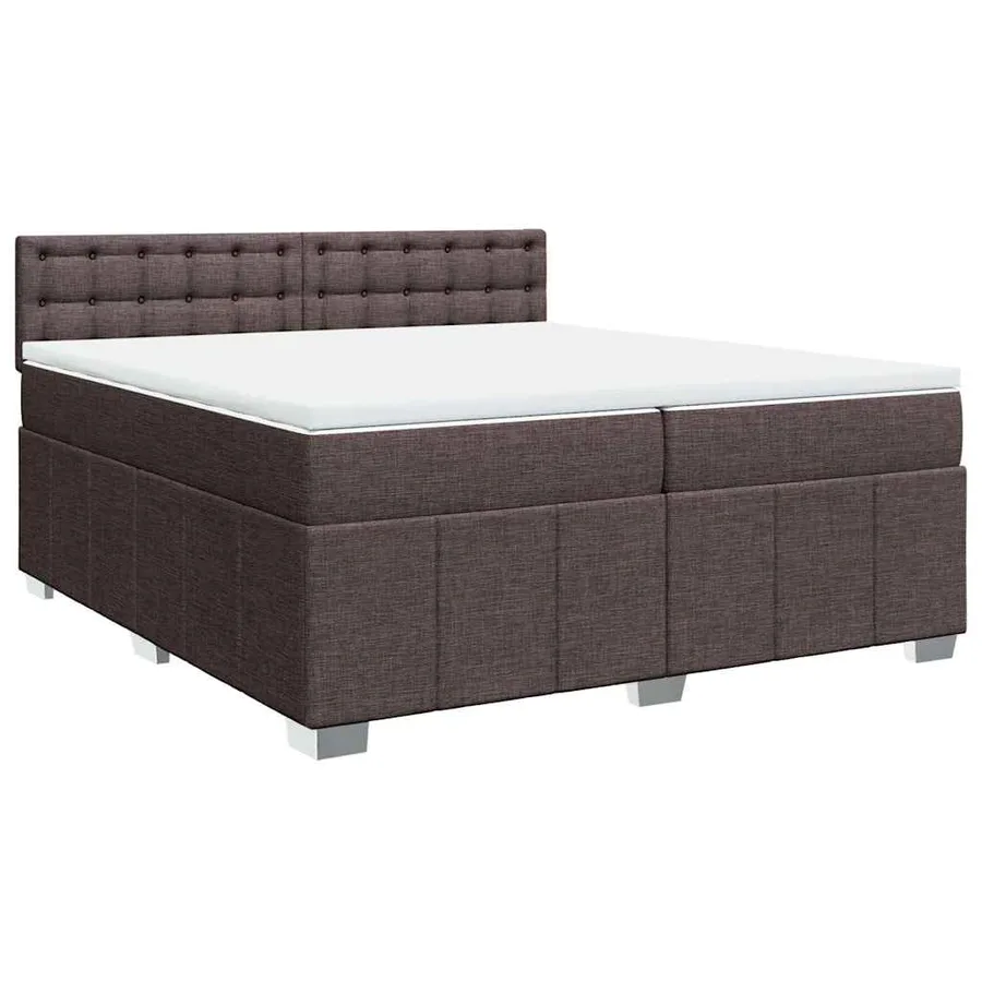 Sommier à lattes de lit avec matelas Marron foncé 200x200 cm - 2