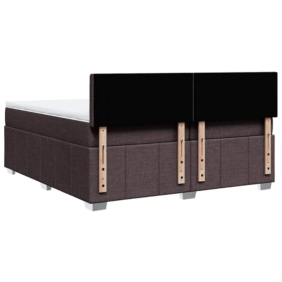 Sommier à lattes de lit avec matelas Marron foncé 200x200 cm - 6