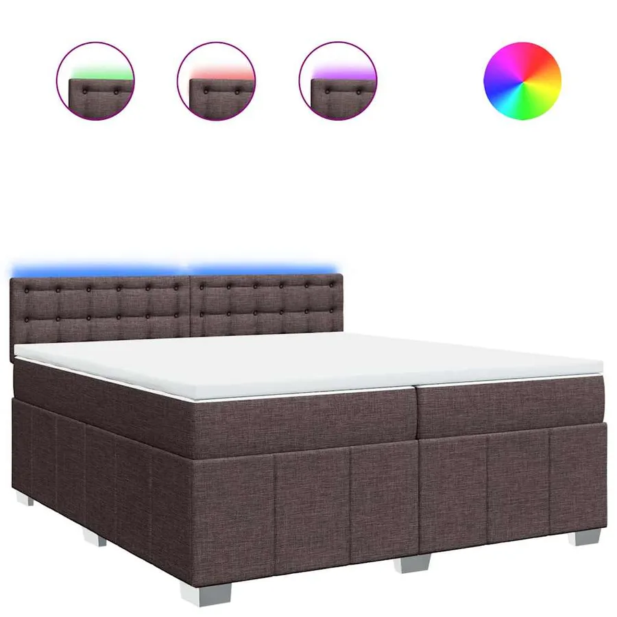 Sommier à lattes de lit avec matelas Marron foncé 200x200 cm - 2
