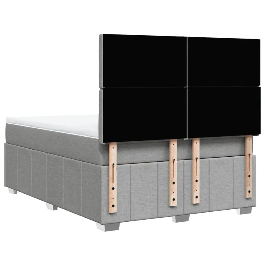 Sommier à lattes de lit avec matelas Gris clair 140x200cm Tissu - 6
