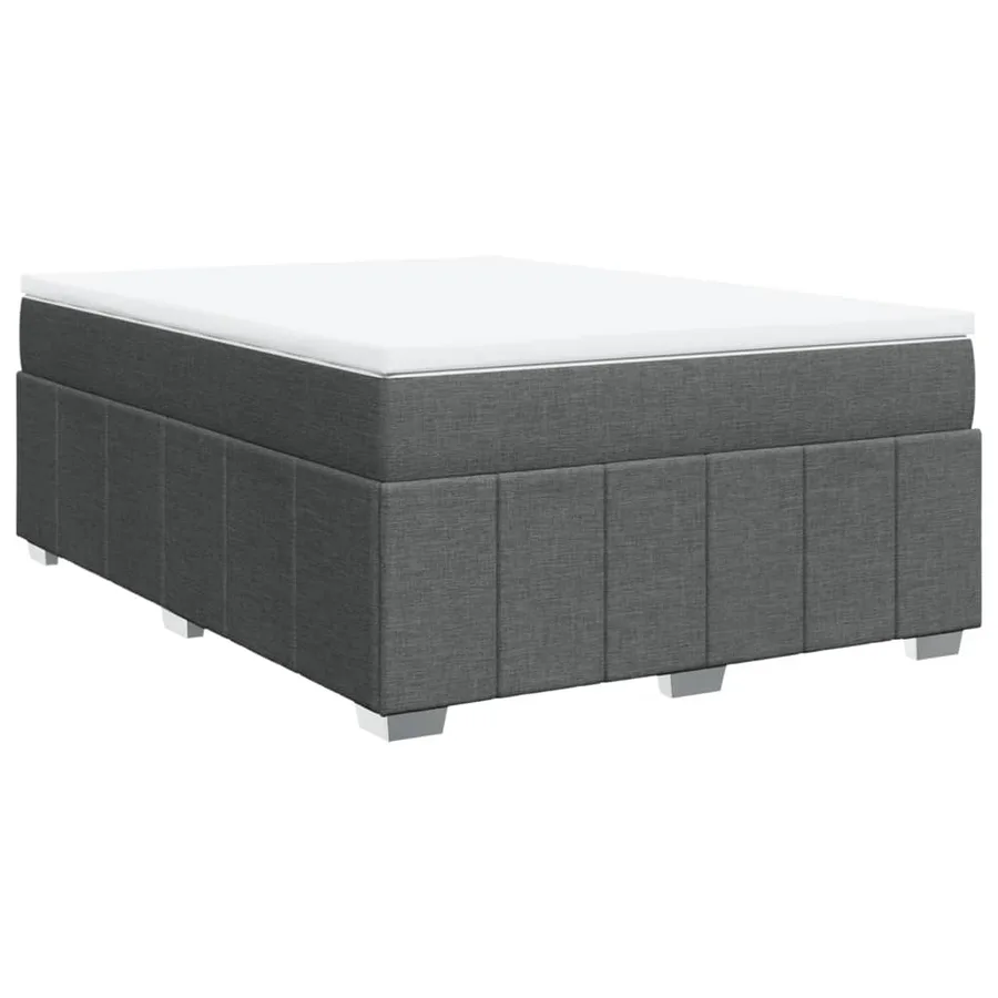 Sommier à lattes de lit avec matelas Gris foncé 140x190cm Tissu - 2