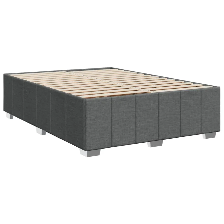 Sommier à lattes de lit avec matelas Gris foncé 140x190cm Tissu - 5