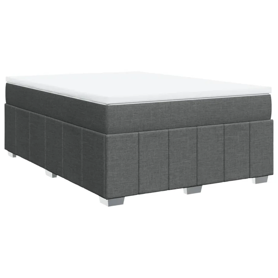 Sommier à lattes de lit avec matelas Gris foncé 140x200cm Tissu - 2