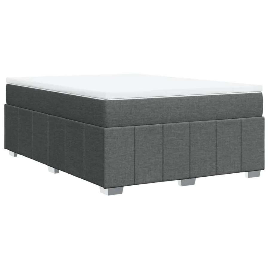 Sommier à lattes de lit avec matelas Gris foncé 140x200cm Tissu - 9