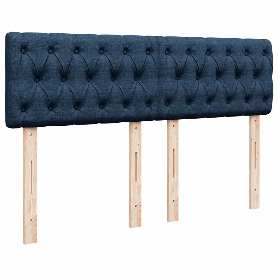 Sommier à lattes de lit avec matelas Bleu 140x200 cm Tissu - 7