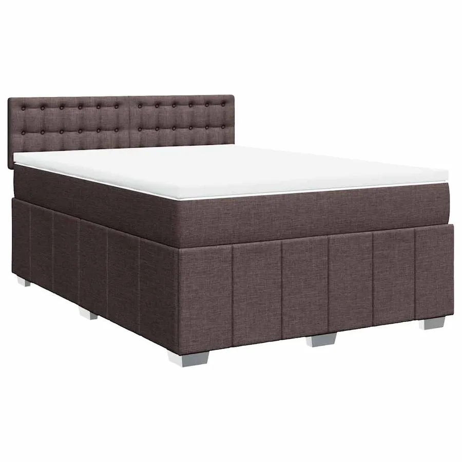 Sommier à lattes de lit avec matelas Marron foncé 140x190 cm - 3