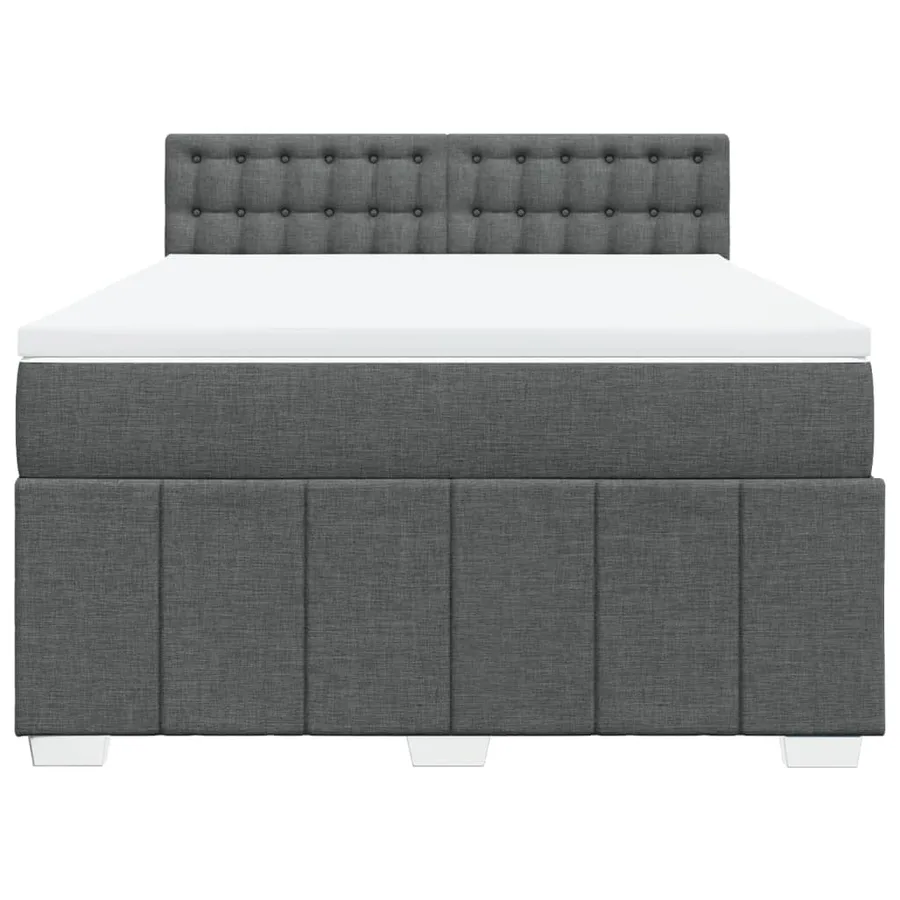 Sommier à lattes de lit avec matelas Gris foncé 140x200cm Tissu - 4