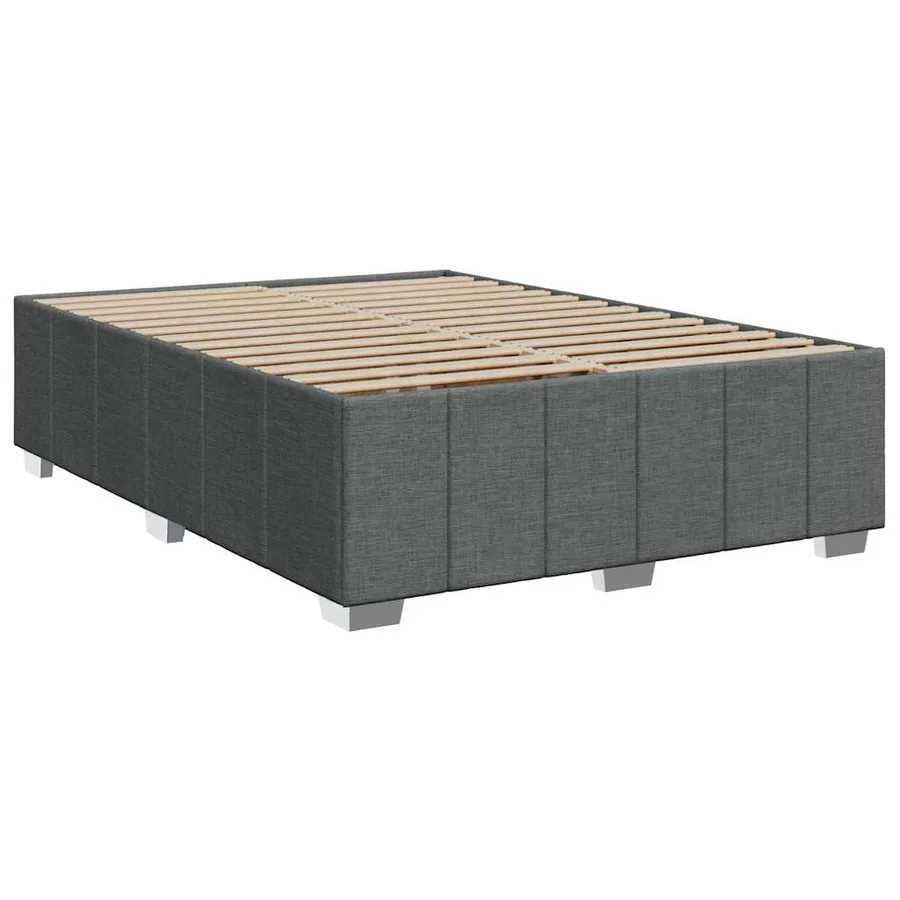 Sommier à lattes de lit avec matelas Gris foncé 140x190cm Tissu - 10