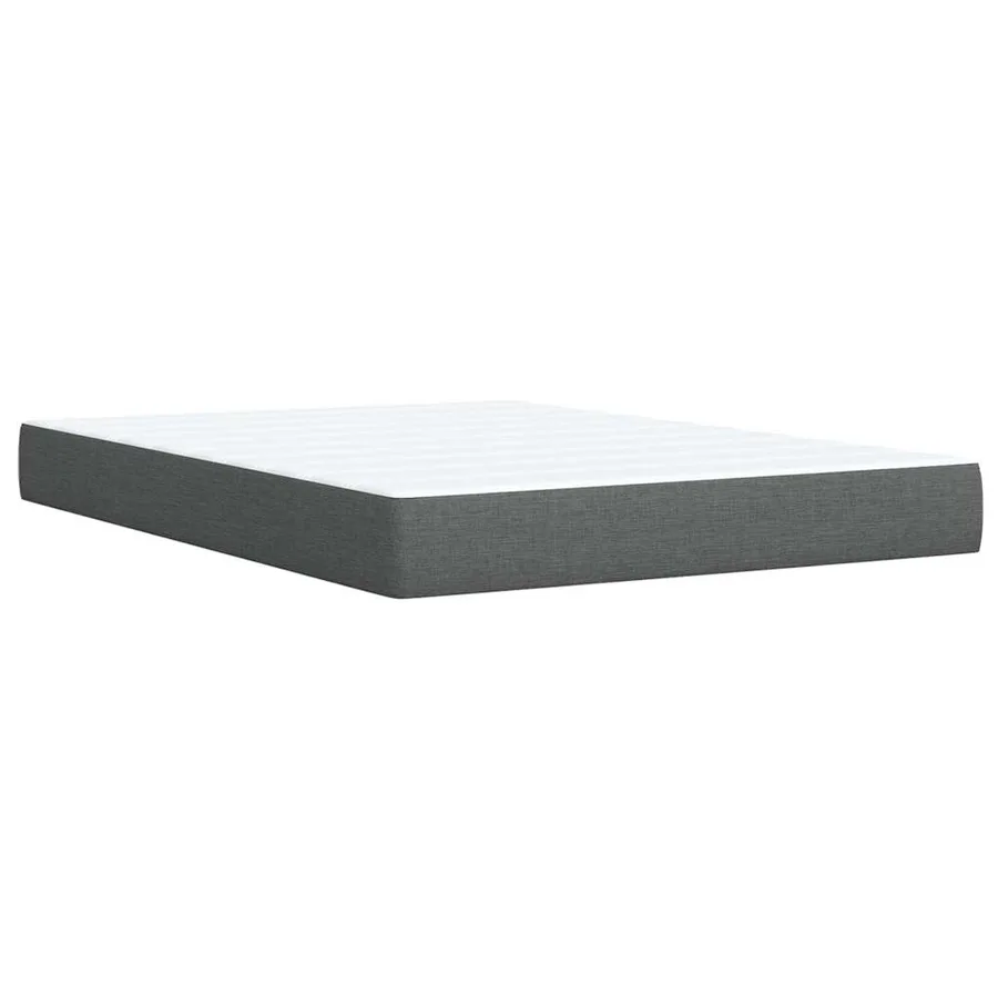 Sommier à lattes de lit avec matelas Gris foncé 140x190cm Tissu - 9