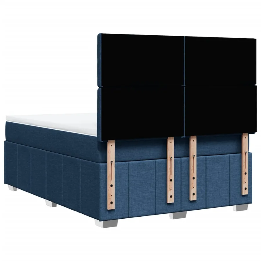 Sommier à lattes de lit avec matelas Bleu 140x200 cm Tissu - 6