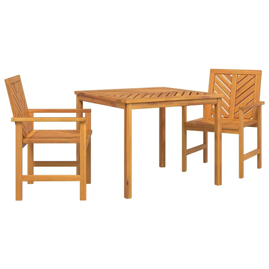 Ensemble de salle à manger pour jardin 3 pc Marron - 2