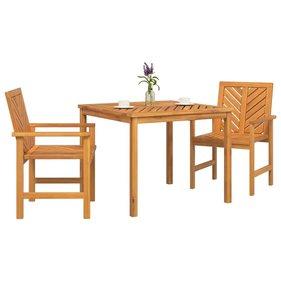 3-Piece Garden Dining Set Brown - 3