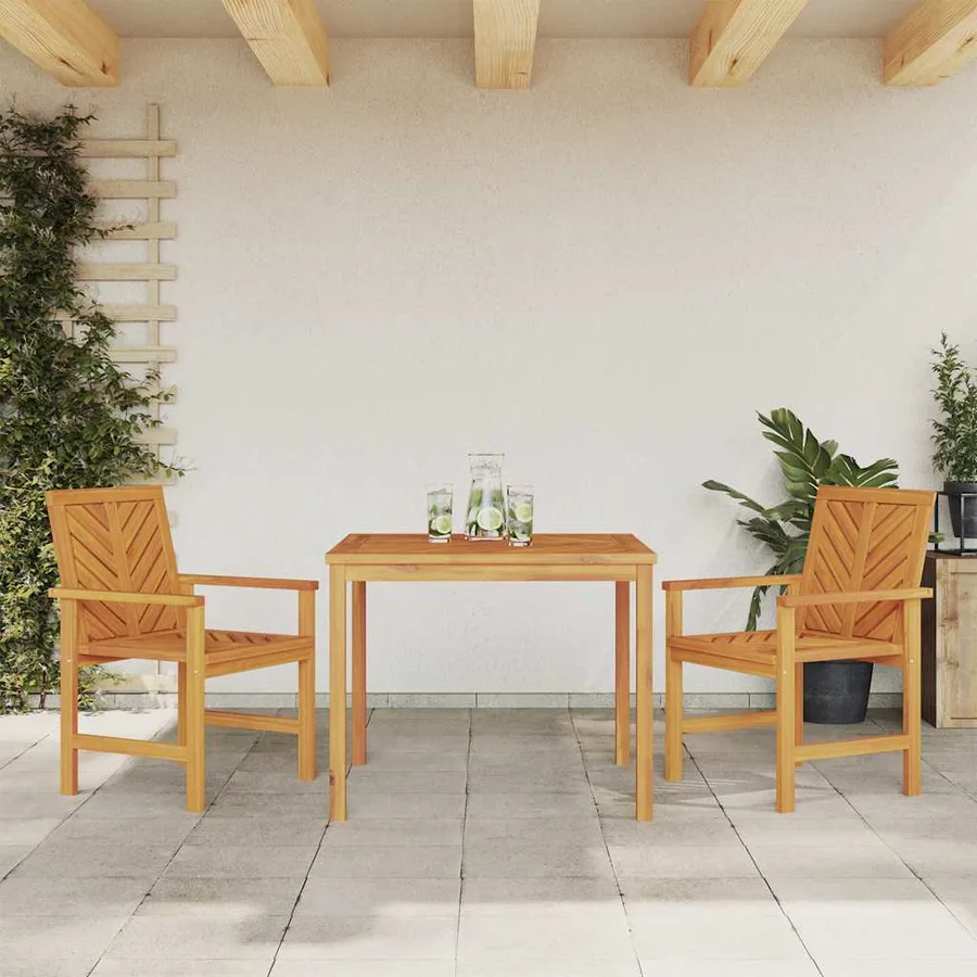 3-Piece Garden Dining Set Brown - 4
